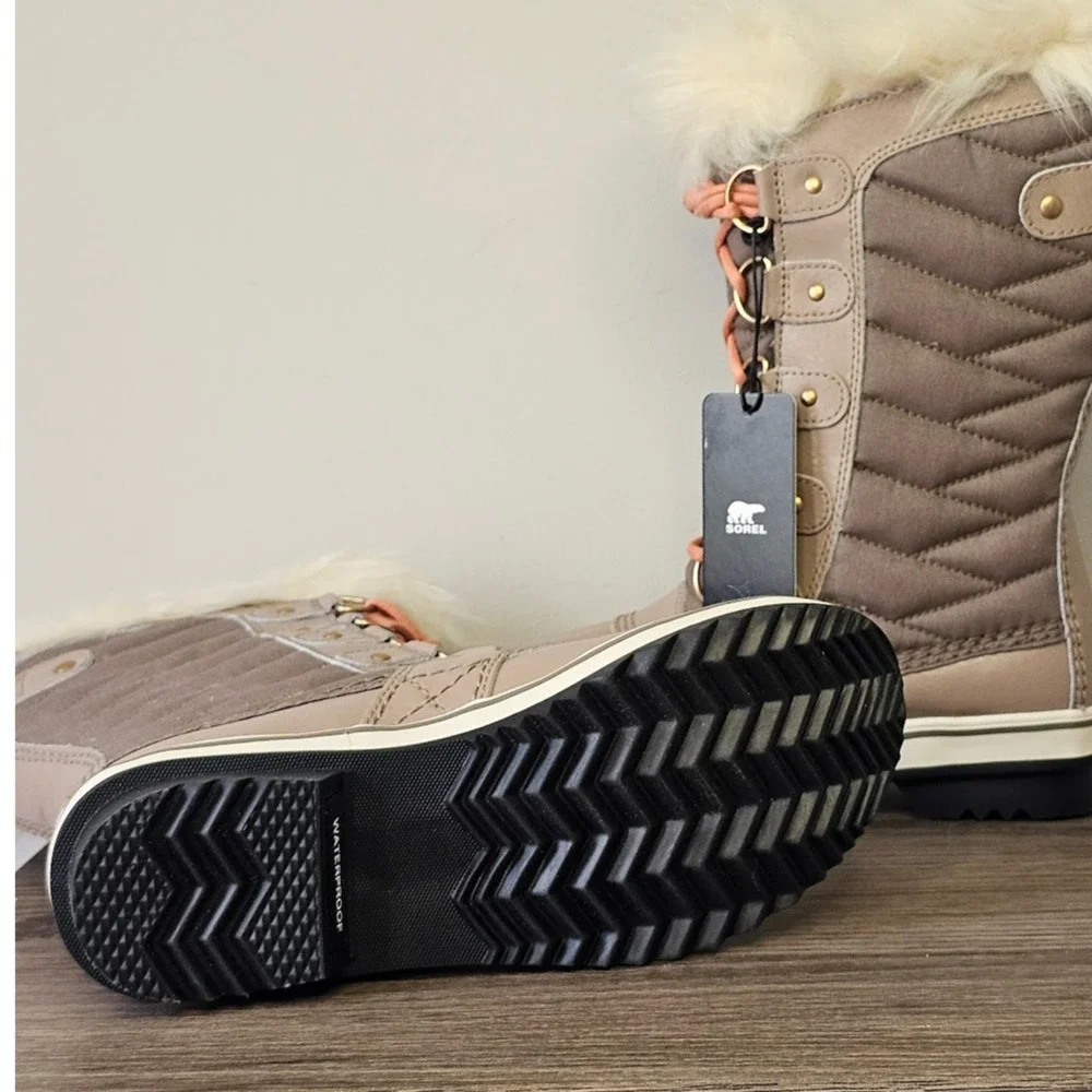 Sorel Women's Tofino II Waterproof Cozy Boots Size 6 Omega Taupe/ Pink NWT